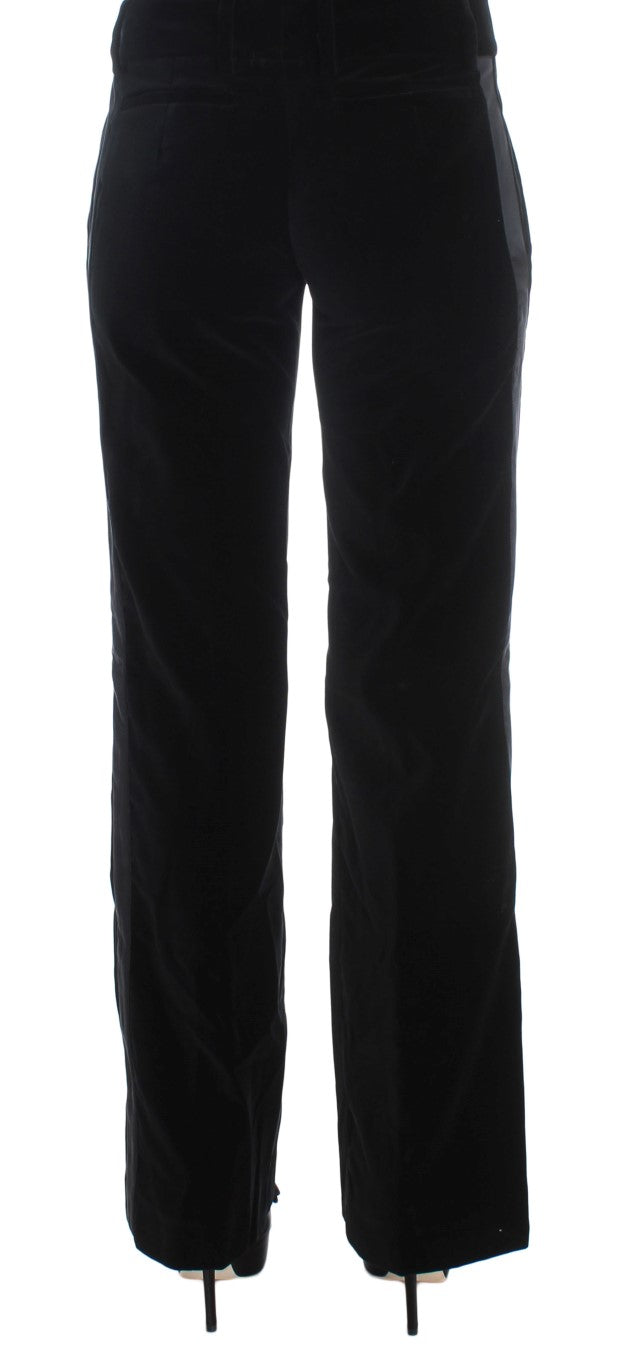 Ermanno Scervino Elegant Black Wide Leg Silk Blend Pants Ermanno Scervino