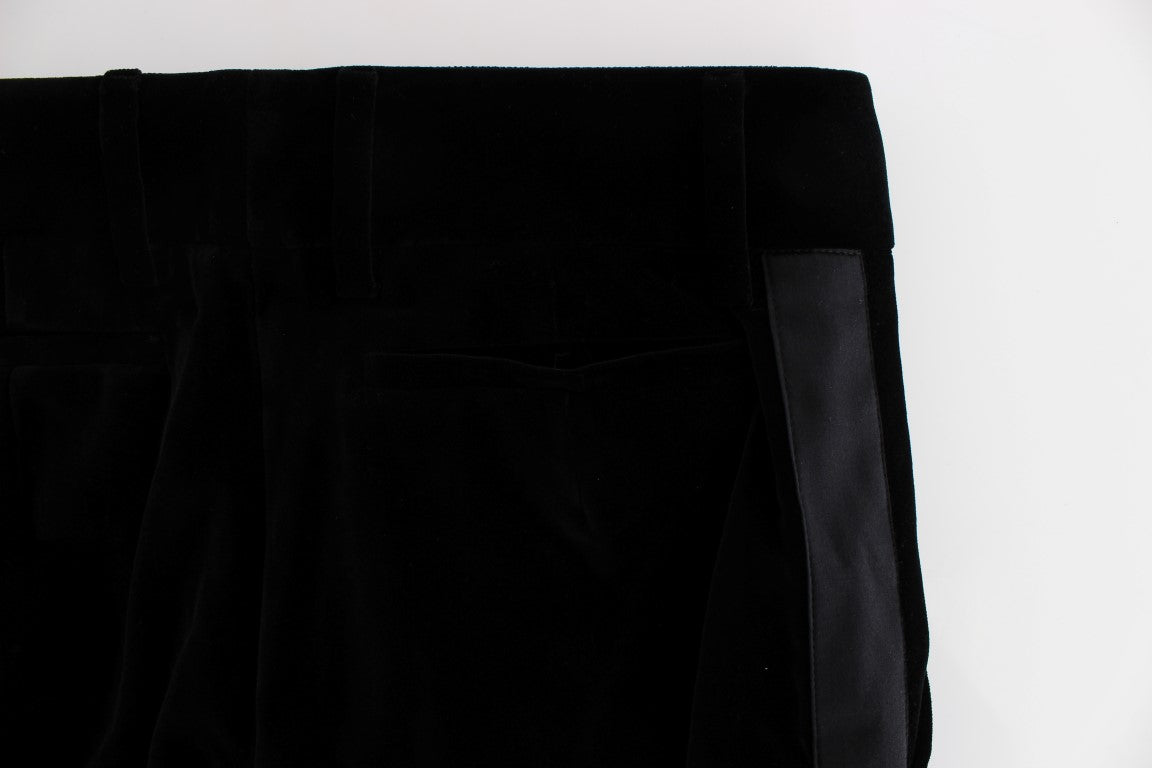 Ermanno Scervino Elegant Black Wide Leg Silk Blend Pants Ermanno Scervino