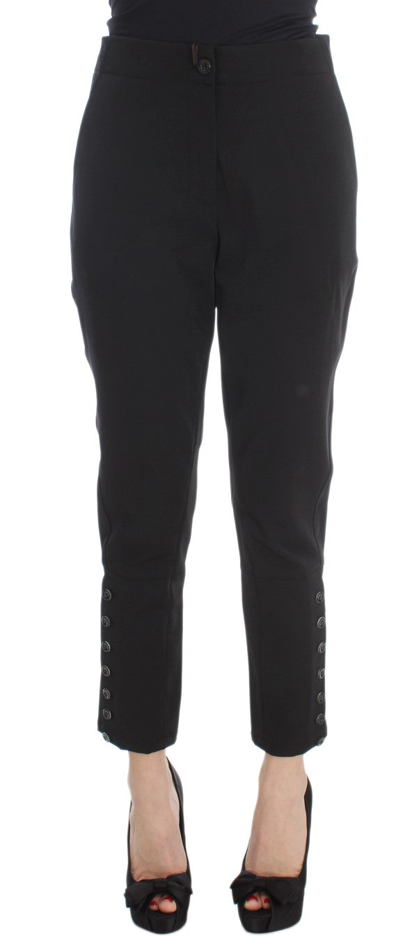 Ermanno Scervino Elegant Cropped Capri Pants in Black Ermanno Scervino