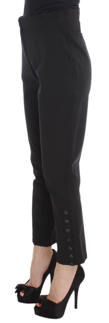 Ermanno Scervino Elegant Cropped Capri Pants in Black Ermanno Scervino