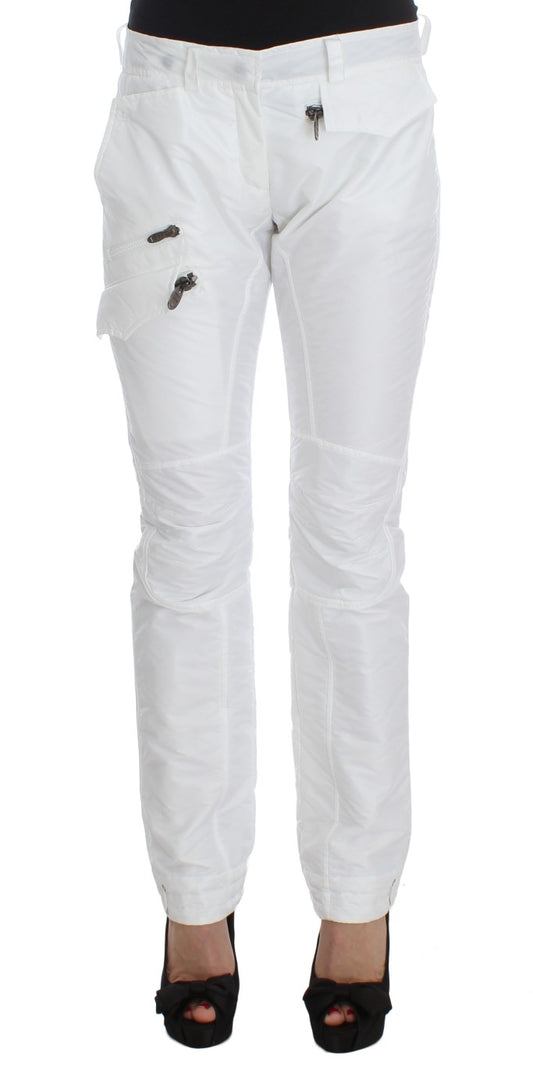 Ermanno Scervino Chic White Nylon Cargo Pants by Italian Designer Ermanno Scervino