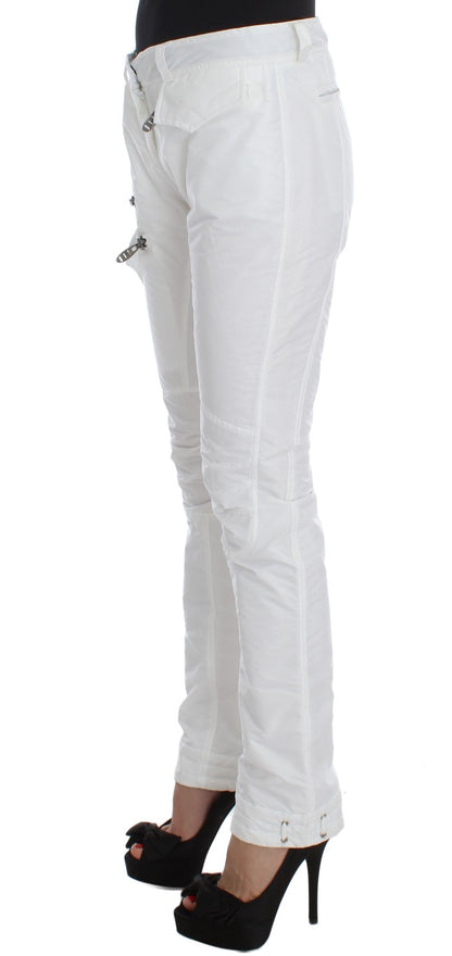 Ermanno Scervino Chic White Nylon Cargo Pants by Italian Designer Ermanno Scervino