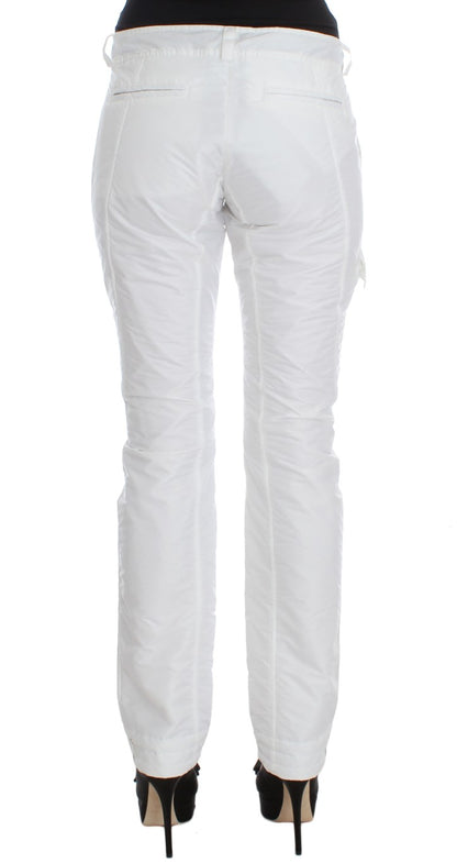 Ermanno Scervino Chic White Nylon Cargo Pants by Italian Designer Ermanno Scervino