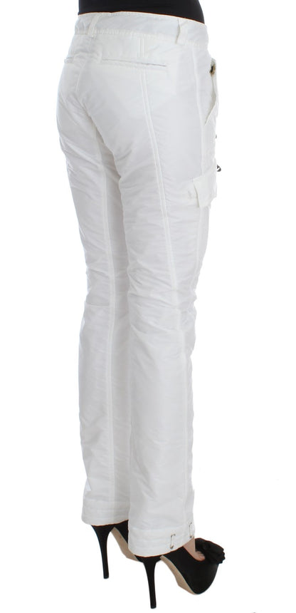 Ermanno Scervino Chic White Nylon Cargo Pants by Italian Designer Ermanno Scervino