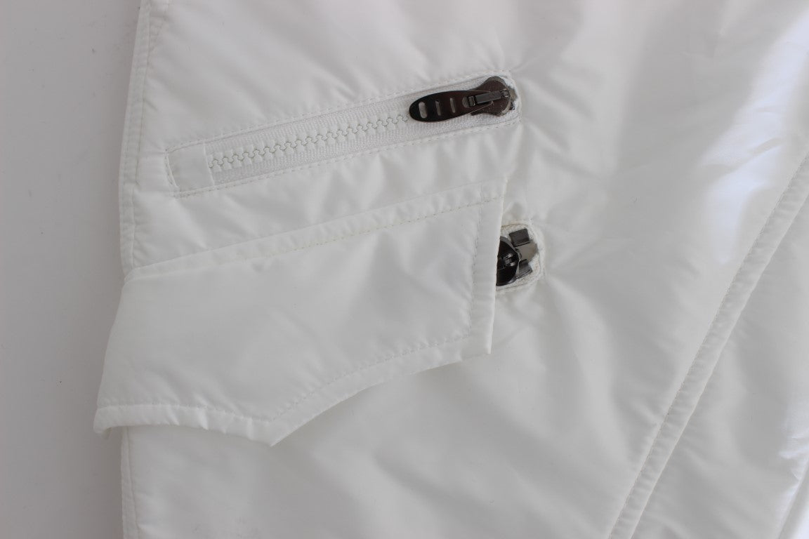 Ermanno Scervino Chic White Nylon Cargo Pants by Italian Designer Ermanno Scervino