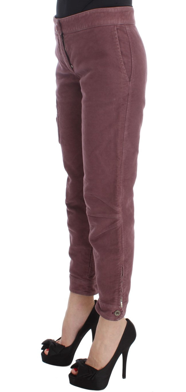 Ermanno Scervino Chic Bordeaux Capri Cropped Cargo Pants Ermanno Scervino