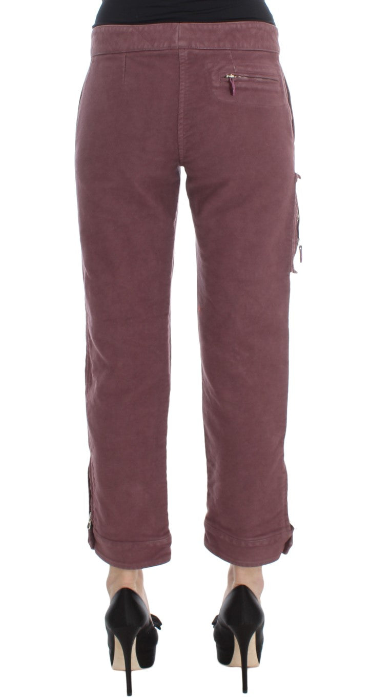 Ermanno Scervino Chic Bordeaux Capri Cropped Cargo Pants Ermanno Scervino