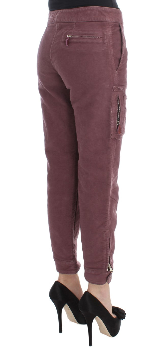 Ermanno Scervino Chic Bordeaux Capri Cropped Cargo Pants Ermanno Scervino