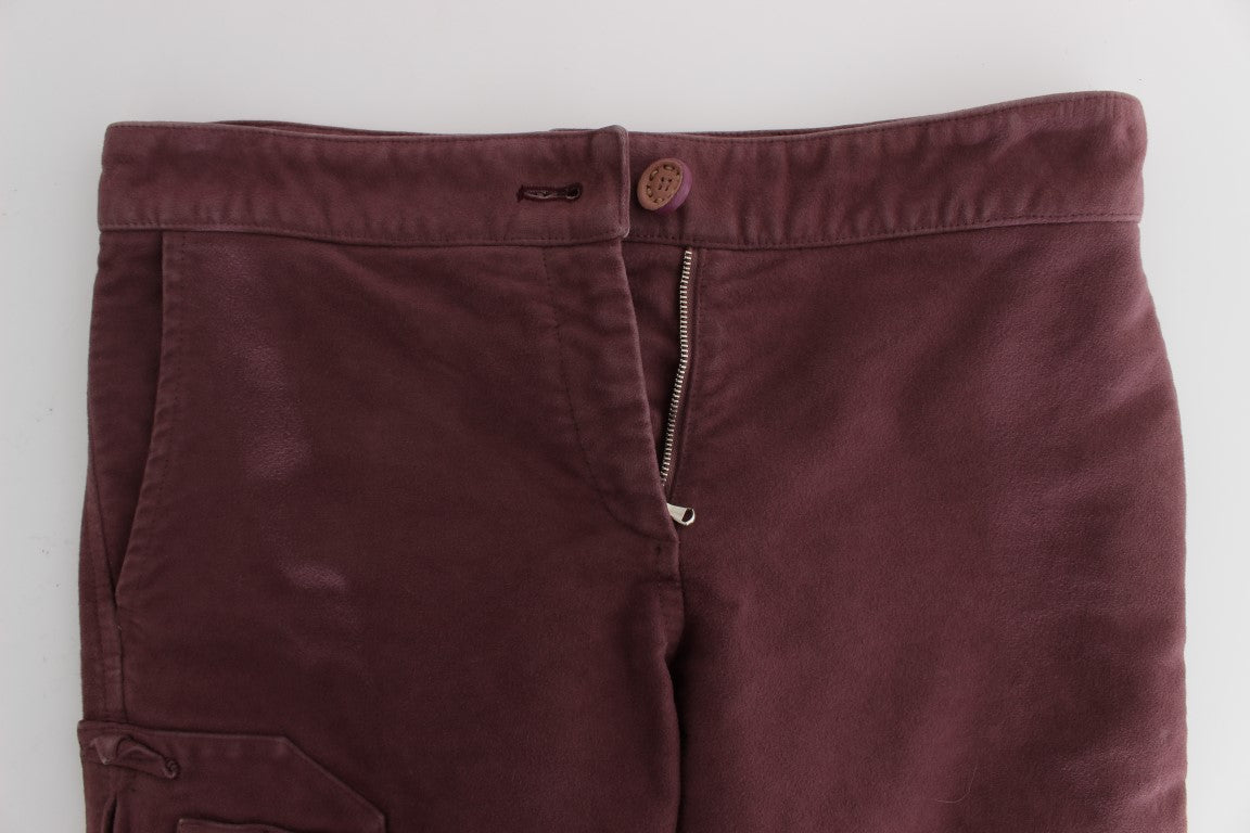 Ermanno Scervino Chic Bordeaux Capri Cropped Cargo Pants Ermanno Scervino