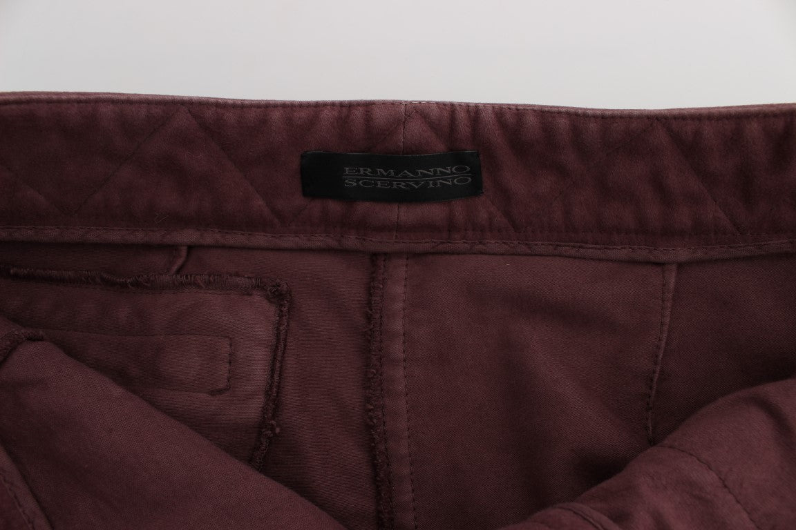 Ermanno Scervino Chic Bordeaux Capri ক্রপড কার্গো প্যান্ট