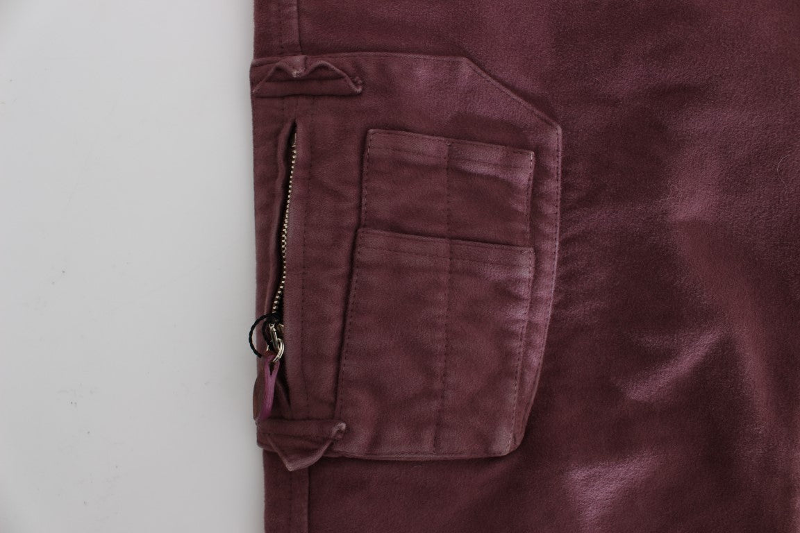 Ermanno Scervino Chic Bordeaux Capri Cropped Cargo Pants Ermanno Scervino