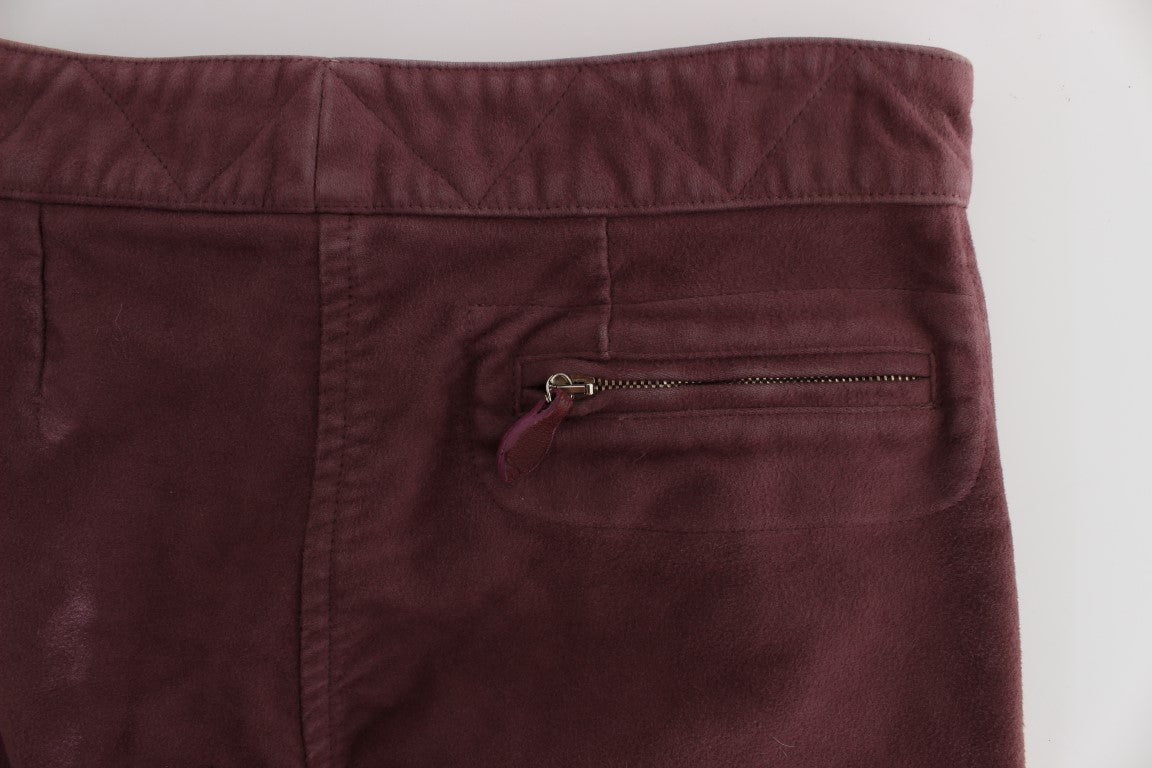 Ermanno Scervino Chic Bordeaux Capri Cropped Cargo Pants Ermanno Scervino