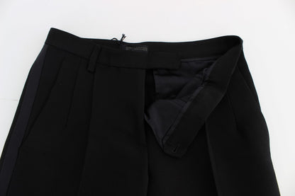 Ermanno Scervino Chic Black Wide Leg Silk Blend Jeans Ermanno Scervino