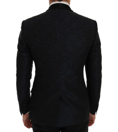 Dolce & Gabbana Elegant Blue & Black Slim Fit Suit Ensemble Dolce & Gabbana