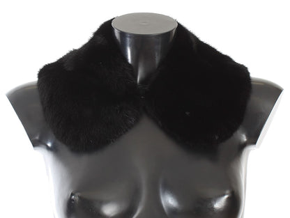 Dolce & Gabbana Elegant Black Mink Fur Shoulder Wrap Scarf Dolce & Gabbana