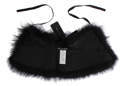 Dolce & Gabbana Black Fox Fur Chic Shoulder Wrap Dolce & Gabbana