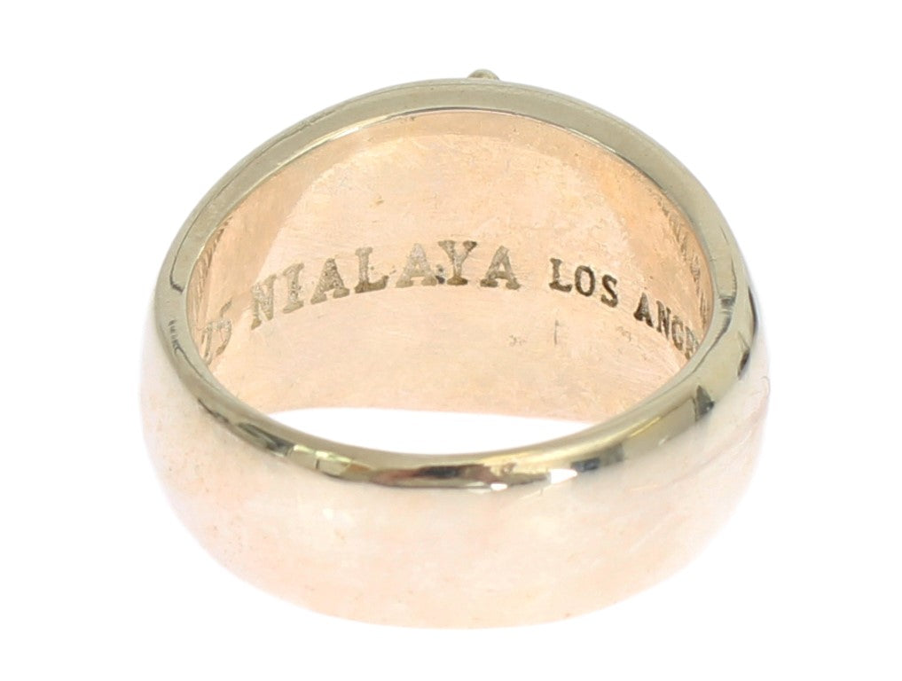 Nialaya Silver Statement Mens Ring Nialaya