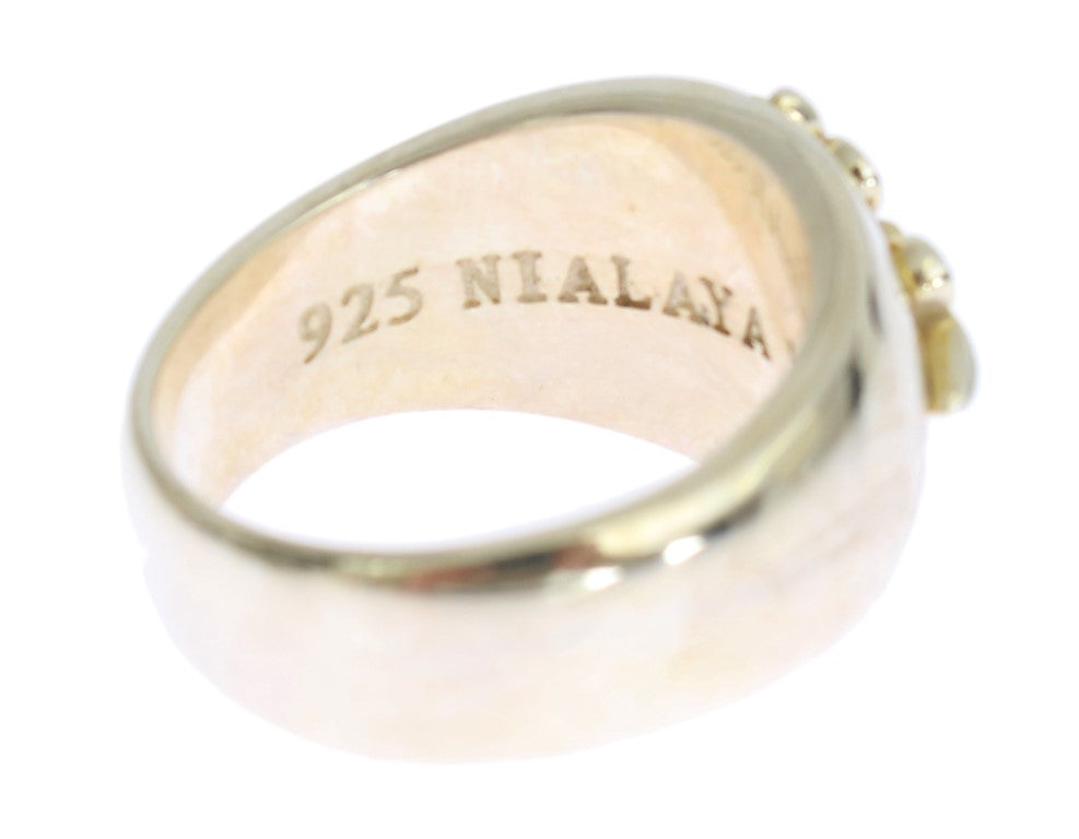 Nialaya Silver Statement Mens Ring Nialaya