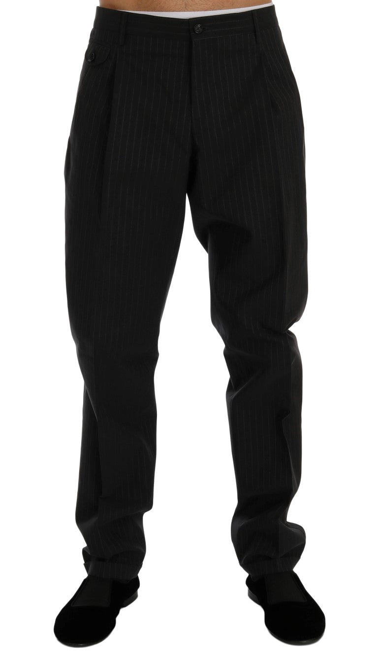 Dolce & Gabbana Elegant Striped Straight Fit Dress Trousers Dolce & Gabbana