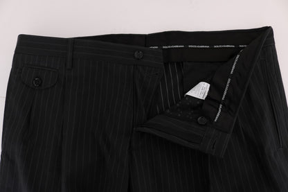 Dolce & Gabbana Elegant Striped Straight Fit Dress Trousers Dolce & Gabbana