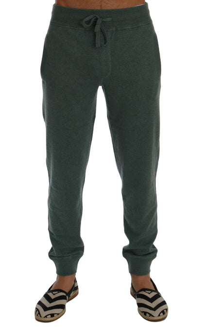 Dolce & Gabbana Elegant Green Cashmere Sport Pants Dolce & Gabbana