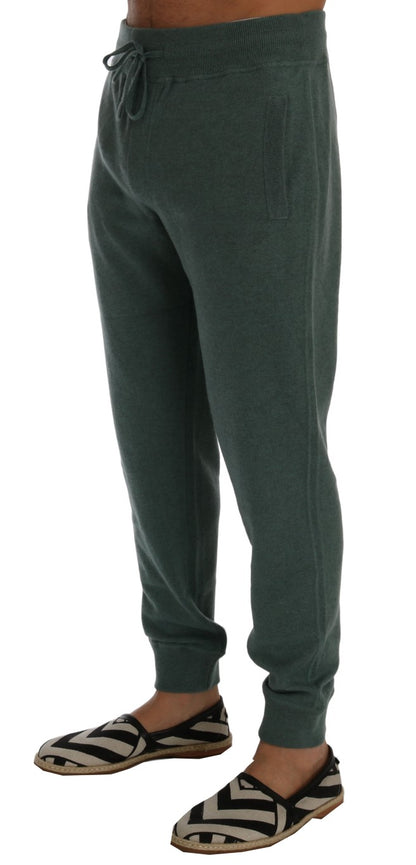 Dolce & Gabbana Elegant Green Cashmere Sport Pants Dolce & Gabbana