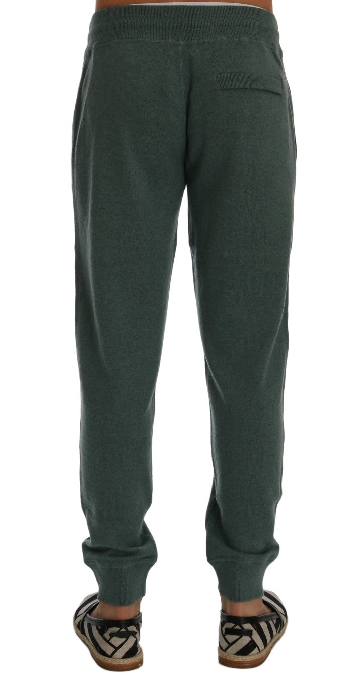 Dolce & Gabbana Elegant Green Cashmere Sport Pants Dolce & Gabbana