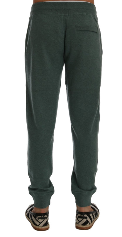 Dolce & Gabbana Elegant Green Cashmere Sport Pants Dolce & Gabbana