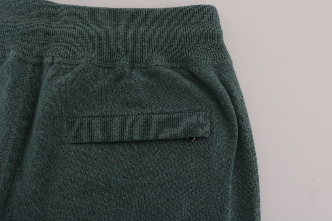 Dolce & Gabbana Elegant Green Cashmere Sport Pants Dolce & Gabbana