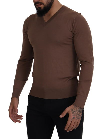 Dolce & Gabbana Elegant Virgin Wool V-Neck Pullover Sweater Dolce & Gabbana