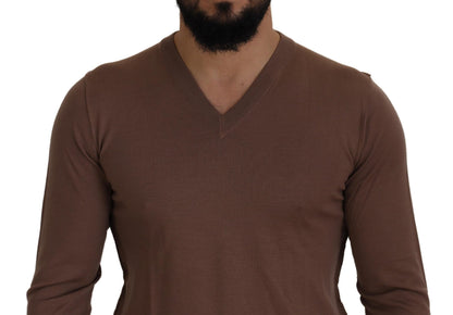 Dolce & Gabbana Elegant Virgin Wool V-Neck Pullover Sweater Dolce & Gabbana