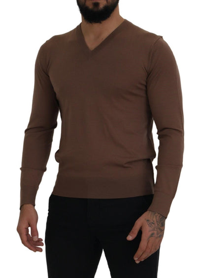 Dolce & Gabbana Elegant Virgin Wool V-Neck Pullover Sweater Dolce & Gabbana