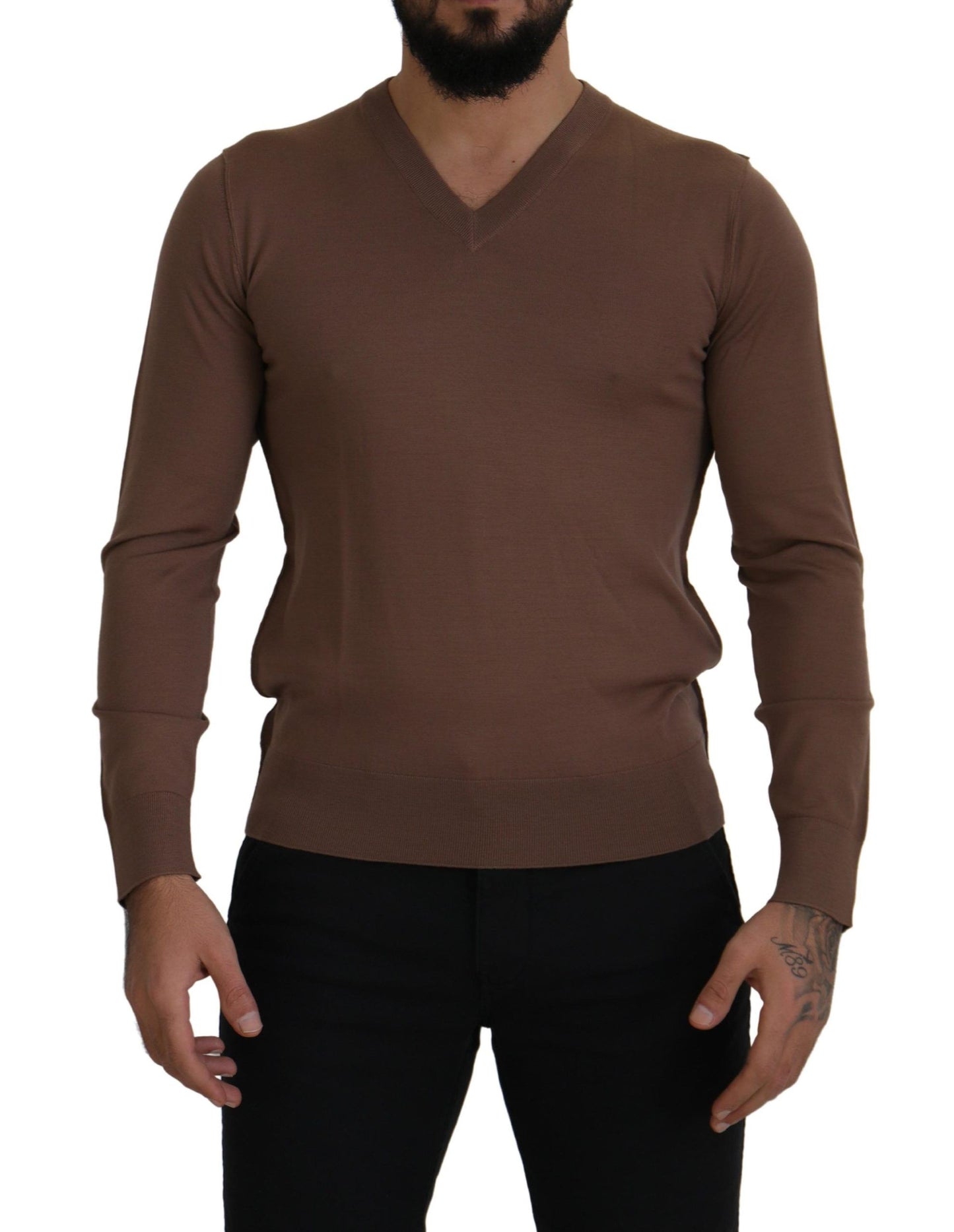 Dolce & Gabbana Elegant Virgin Wool V-Neck Pullover Sweater Dolce & Gabbana