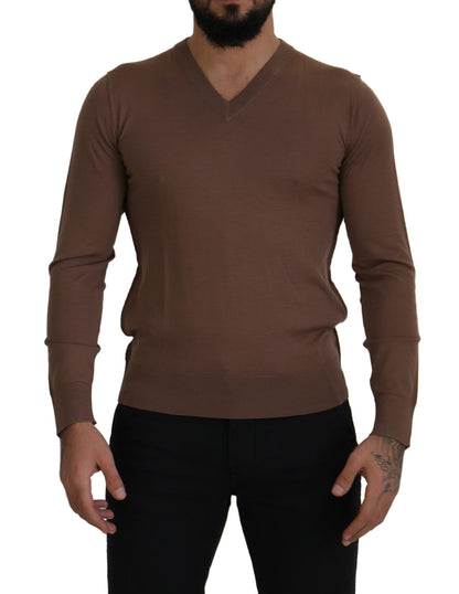 Dolce & Gabbana Elegant Virgin Wool V-Neck Pullover Sweater Dolce & Gabbana