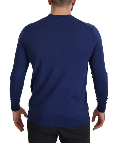 Dolce & Gabbana Elegant Virgin Wool Blue Cardigan Sweater Dolce & Gabbana