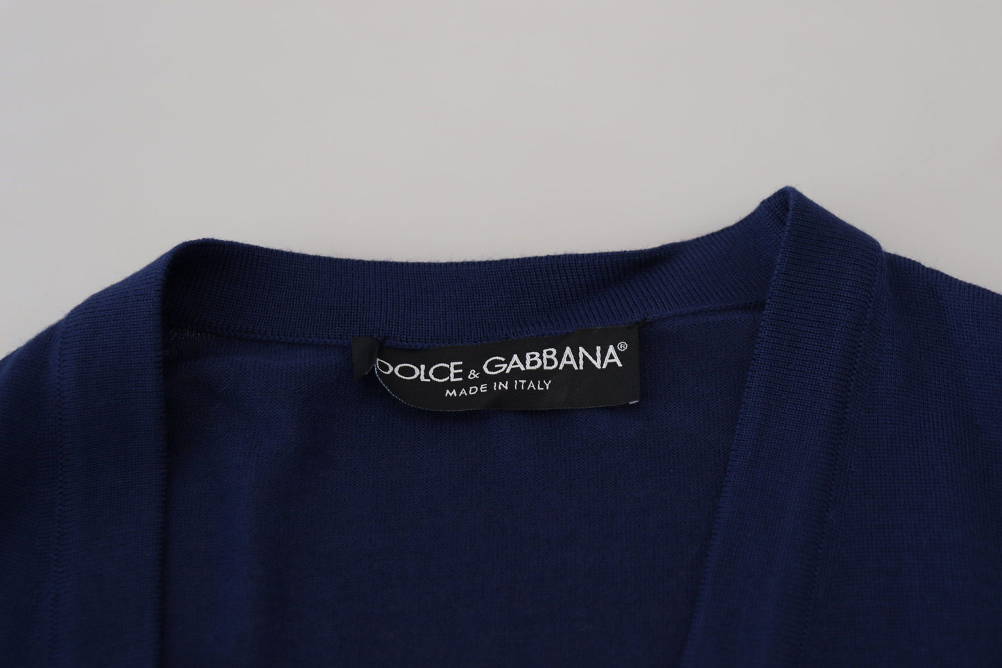 Dolce & Gabbana Elegant Virgin Wool Blue Cardigan Sweater Dolce & Gabbana