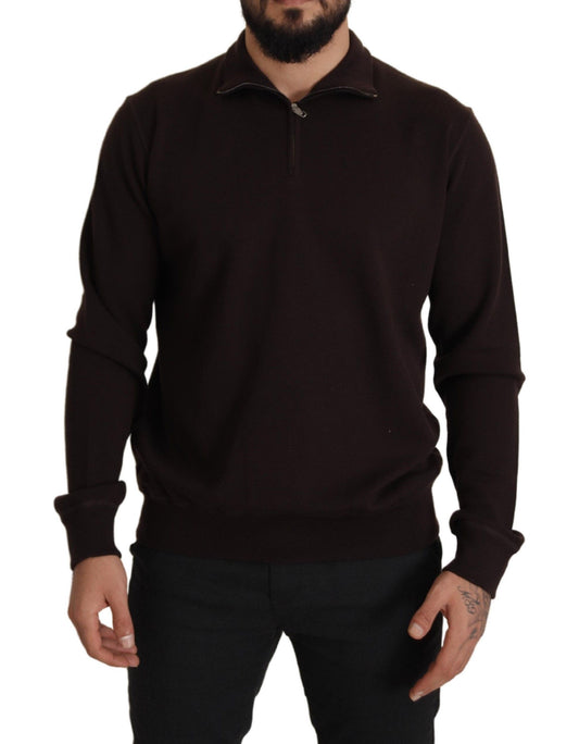 Dolce & Gabbana Elegant Cashmere Zippered Pullover Sweater Dolce & Gabbana