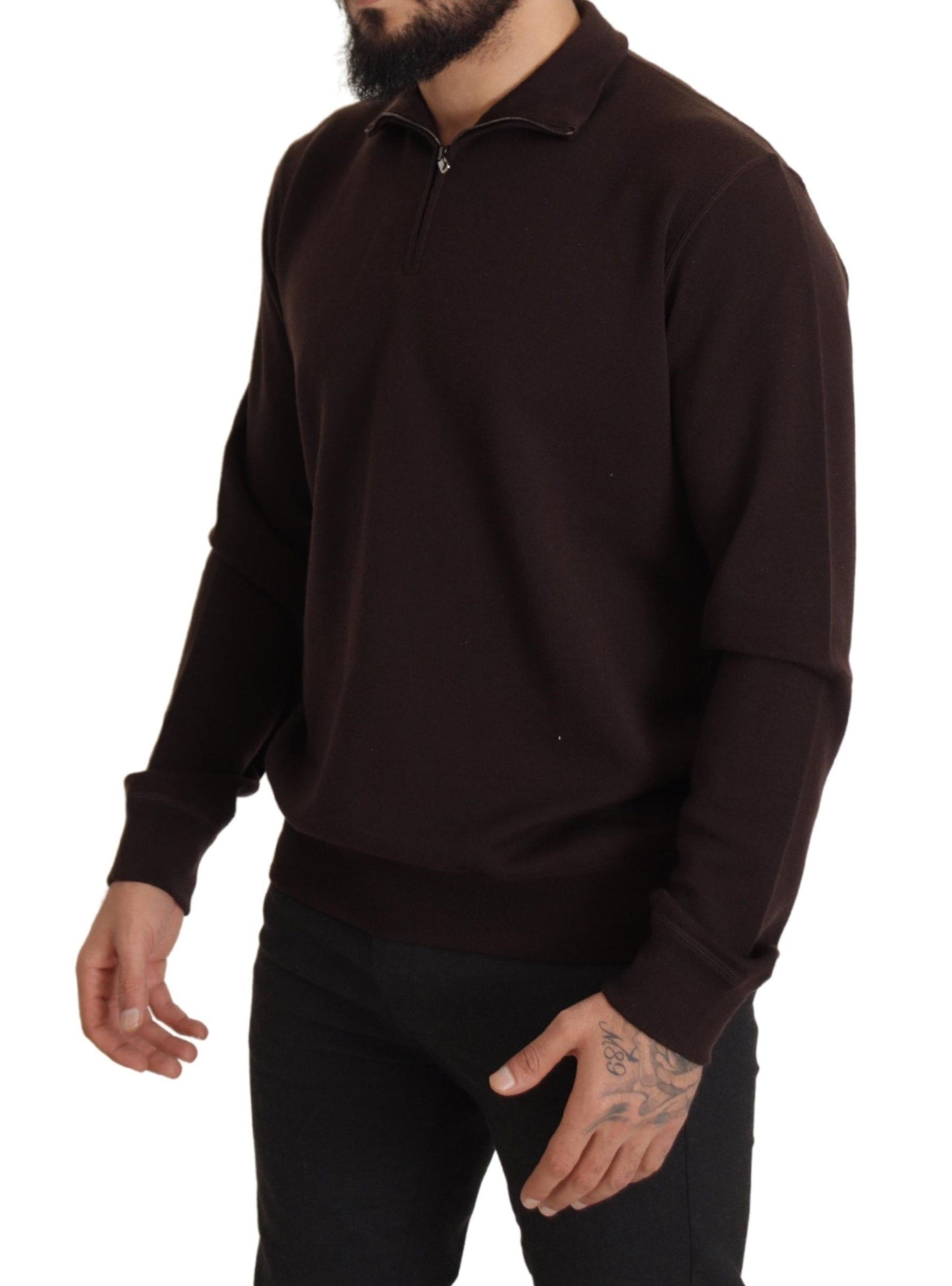 Dolce & Gabbana Elegant Cashmere Zippered Pullover Sweater Dolce & Gabbana