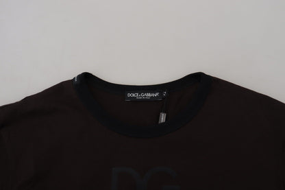 Dolce & Gabbana Elegant Brown Crewneck Cotton Sweater Dolce & Gabbana