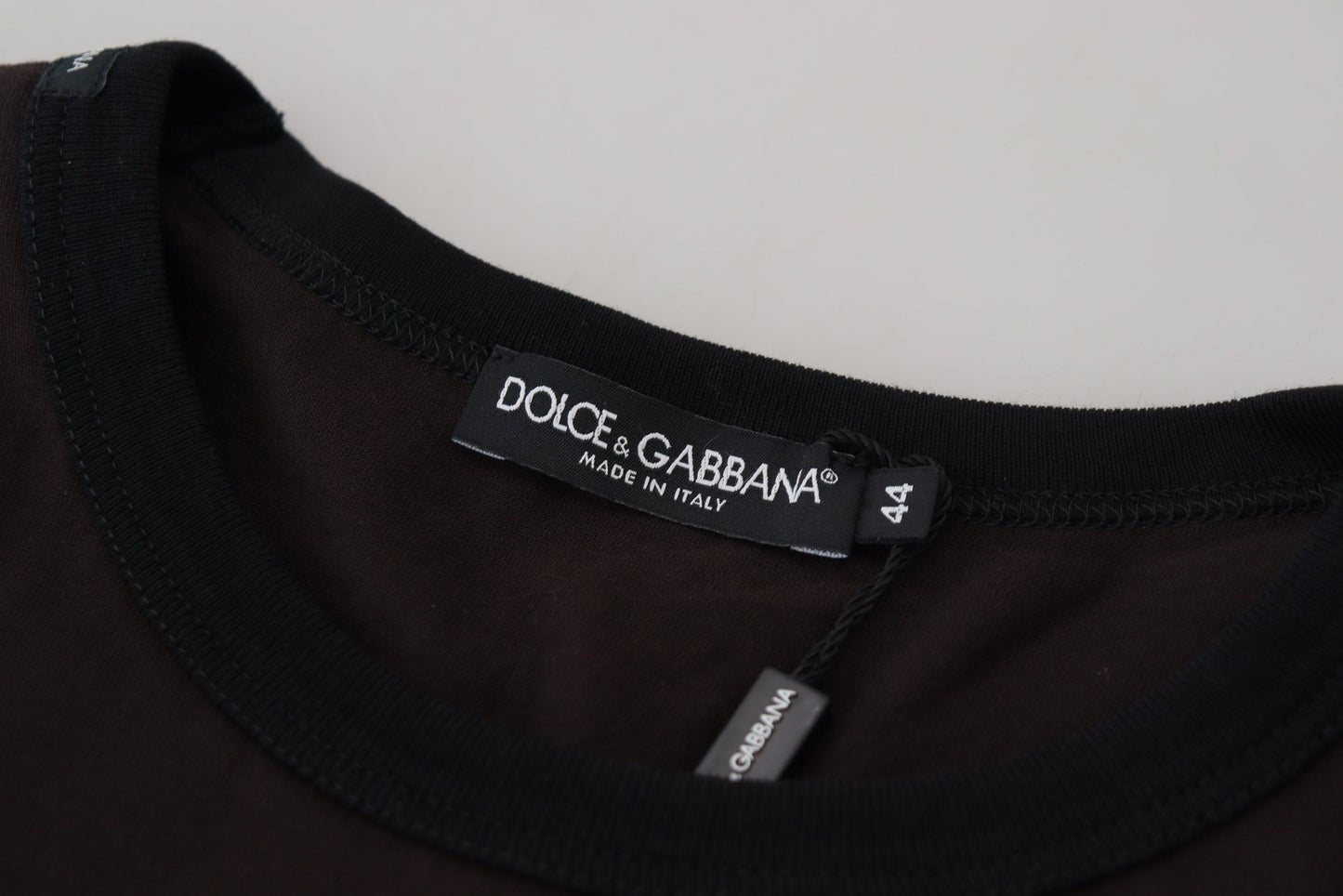 Dolce & Gabbana Elegant Brown Crewneck Cotton Sweater Dolce & Gabbana