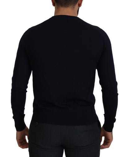 Dolce & Gabbana Elegant Virgin Wool Cardigan Sweater in Blue Dolce & Gabbana