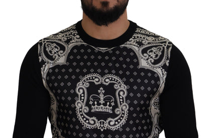 Dolce & Gabbana Elegant Wool Silk Blend Crewneck Sweater Dolce & Gabbana