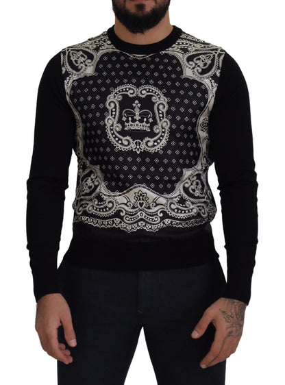 Dolce & Gabbana Elegant Wool Silk Blend Crewneck Sweater Dolce & Gabbana