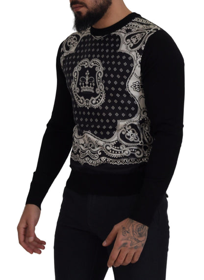 Dolce & Gabbana Elegant Wool Silk Blend Crewneck Sweater Dolce & Gabbana