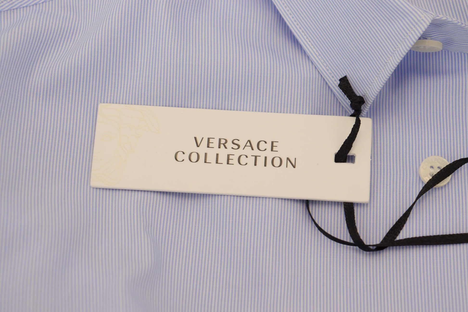 Versace সংগ্রহ মার্জিত হালকা নীল পোষাক শার্ট