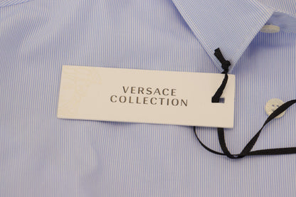 Versace Collection Elegant Light Blue Dress Shirt Versace Collection