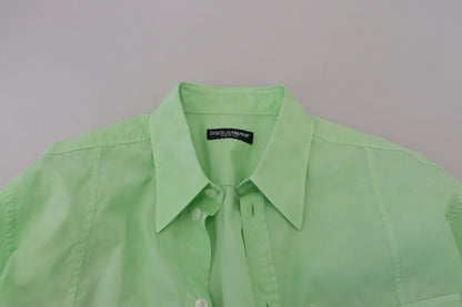 Dolce & Gabbana Mint Green Slim Fit Casual Button-Down Shirt Dolce & Gabbana