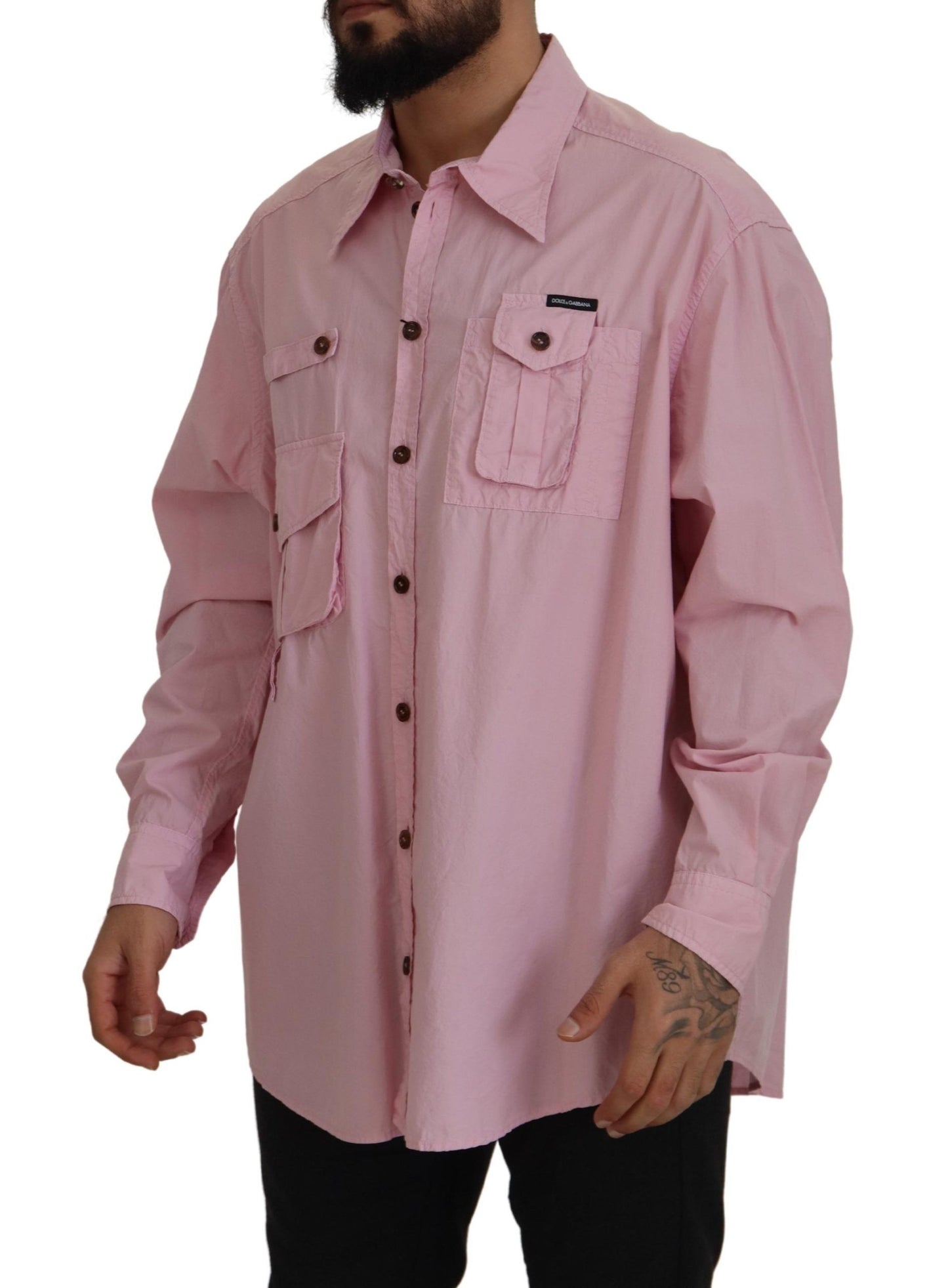 Dolce & Gabbana Elegant Pink Casual Cotton Shirt Dolce & Gabbana