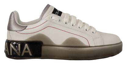 Dolce & Gabbana Elegant White Leather Sneakers Dolce & Gabbana