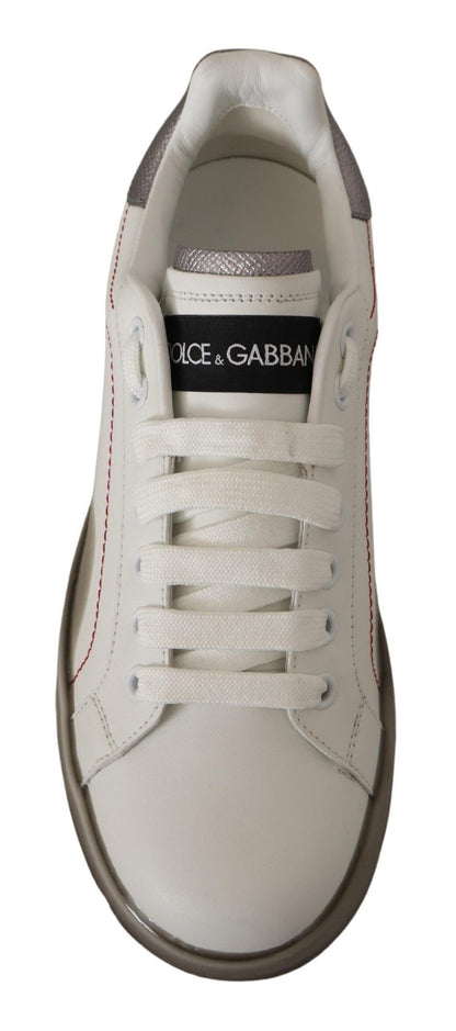 Dolce & Gabbana Elegant White Leather Sneakers Dolce & Gabbana